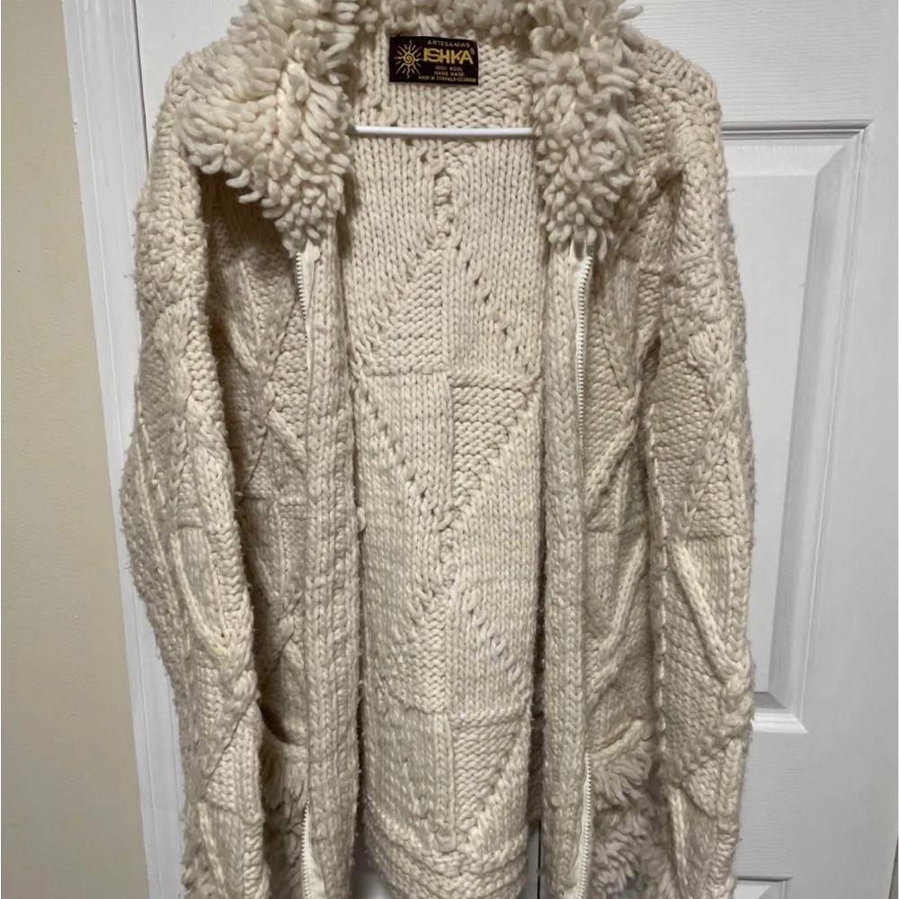 Women's Cream Wool Jacket - Picture 2 of 9